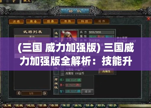 (三国 威力加强版) 三国威力加强版全解析：技能升级与策略规划，如何统一战场？